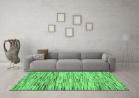 Machine Washable Abstract Emerald Green Contemporary Rug, wshcon1218emgrn