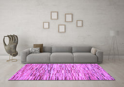 Machine Washable Abstract Purple Contemporary Area Rugs in a Living Room, wshcon1218pur