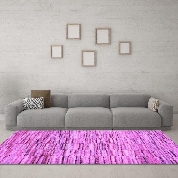 Machine Washable Abstract Purple Contemporary Area Rugs in a Living Room, wshcon1218pur