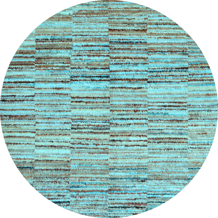 Round Machine Washable Abstract Light Blue Contemporary Rug, wshcon1218lblu