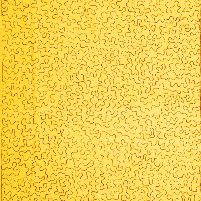 Machine Washable Abstract Yellow Contemporary Rug, wshcon1219yw