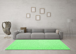 Machine Washable Abstract Emerald Green Contemporary Area Rugs in a Living Room,, wshcon1219emgrn