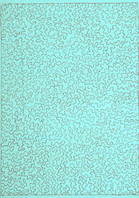 Abstract Light Blue Contemporary Rug, con1219lblu