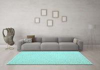 Machine Washable Abstract Light Blue Contemporary Rug, wshcon1219lblu