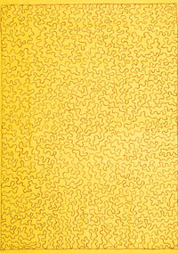 Abstract Yellow Contemporary Rug, con1219yw