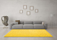 Machine Washable Abstract Yellow Contemporary Rug, wshcon1219yw