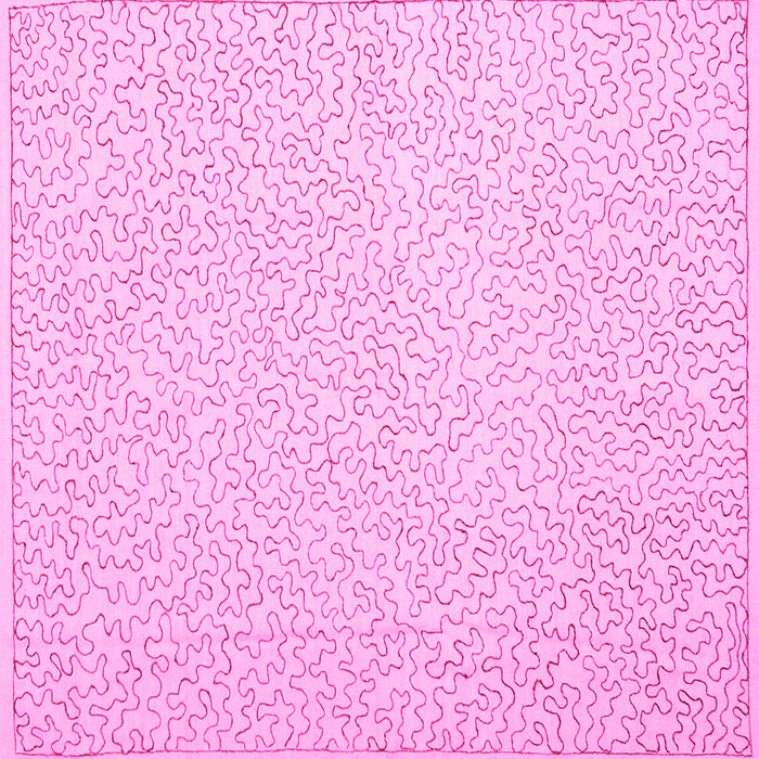 Square Abstract Pink Contemporary Rug, con1219pnk