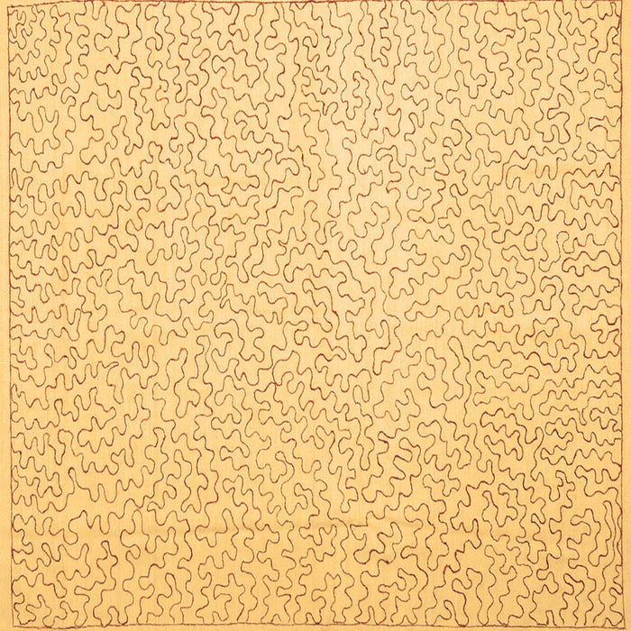 Square Machine Washable Abstract Brown Contemporary Rug, wshcon1219brn