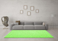 Machine Washable Abstract Green Contemporary Rug, wshcon1219grn