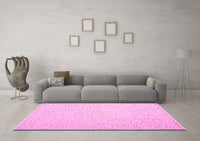 Machine Washable Abstract Pink Contemporary Rug, wshcon1219pnk