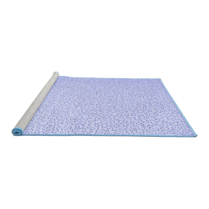 Sideview of Machine Washable Abstract Blue Contemporary Rug, wshcon1219blu