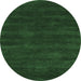 Round Abstract Emerald Green Contemporary Rug, con121emgrn