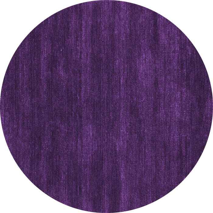 Round Abstract Purple Contemporary Rug, con121pur
