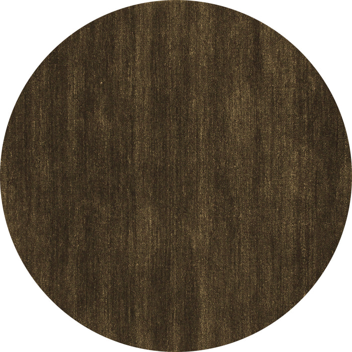 Round Abstract Brown Contemporary Rug, con121brn