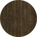 Round Abstract Brown Contemporary Rug, con121brn