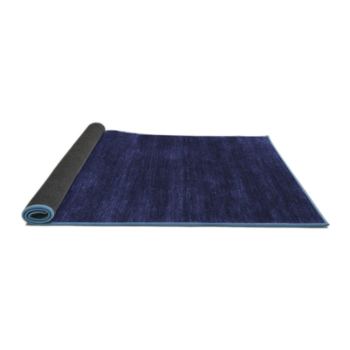 Sideview of Abstract Blue Contemporary Rug, con121blu