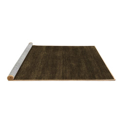 Sideview of Machine Washable Abstract Brown Contemporary Rug, wshcon121brn