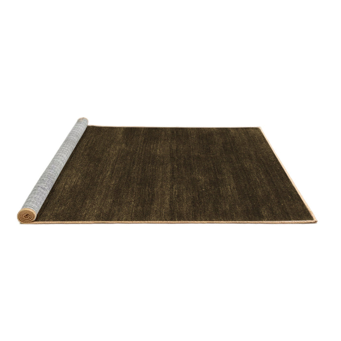 Sideview of Machine Washable Abstract Brown Contemporary Rug, wshcon121brn
