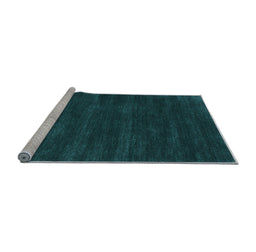 Sideview of Machine Washable Abstract Light Blue Contemporary Rug, wshcon121lblu