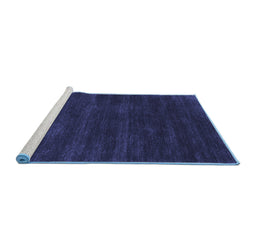 Sideview of Machine Washable Abstract Blue Contemporary Rug, wshcon121blu