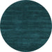 Round Abstract Light Blue Contemporary Rug, con121lblu