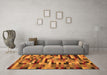 Machine Washable Abstract Orange Contemporary Area Rugs in a Living Room, wshcon1220org