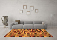 Machine Washable Abstract Orange Contemporary Rug, wshcon1220org