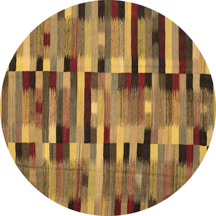 Round Machine Washable Abstract Brown Contemporary Rug, wshcon1220brn