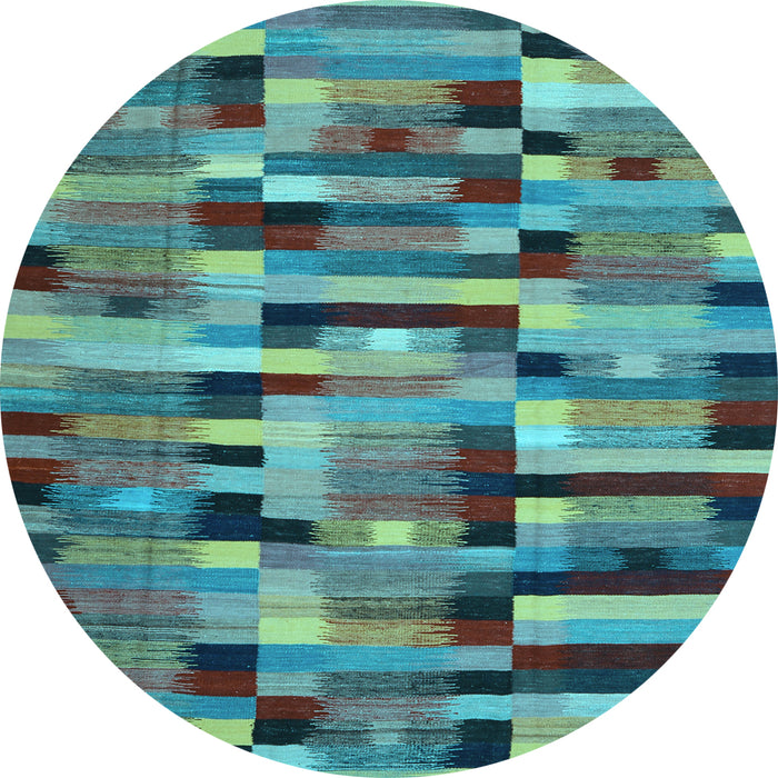 Round Machine Washable Abstract Light Blue Contemporary Rug, wshcon1220lblu