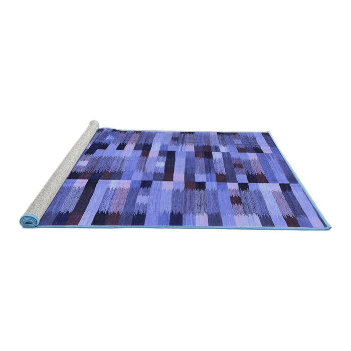 Sideview of Machine Washable Abstract Blue Contemporary Rug, wshcon1220blu