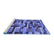 Sideview of Machine Washable Abstract Blue Contemporary Rug, wshcon1220blu