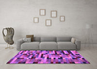 Machine Washable Abstract Purple Contemporary Rug, wshcon1220pur