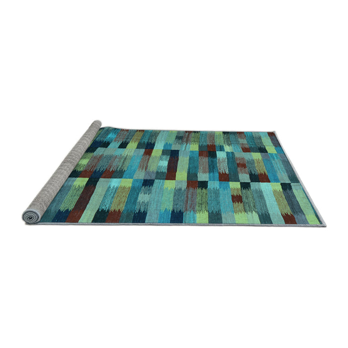 Sideview of Machine Washable Abstract Light Blue Contemporary Rug, wshcon1220lblu