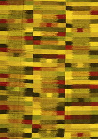 Abstract Yellow Contemporary Rug, con1220yw