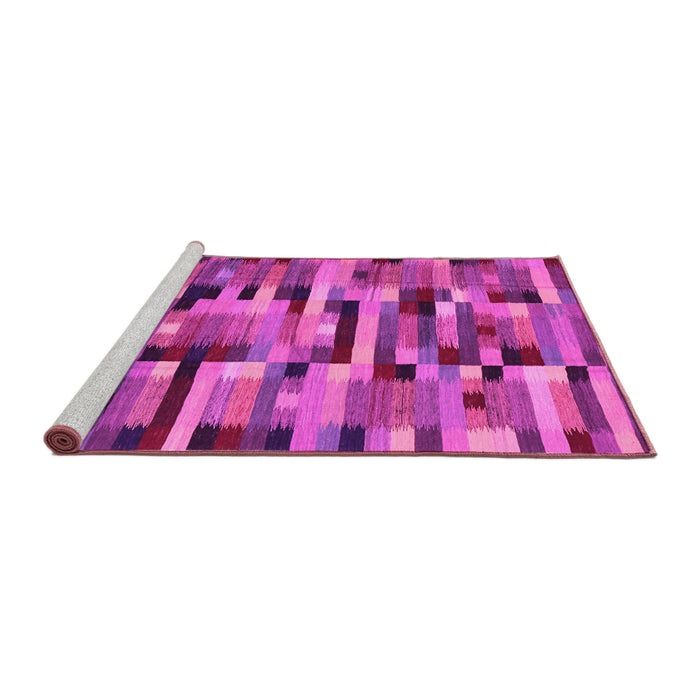 Sideview of Machine Washable Abstract Pink Contemporary Rug, wshcon1220pnk