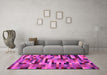 Machine Washable Abstract Pink Contemporary Rug in a Living Room, wshcon1220pnk