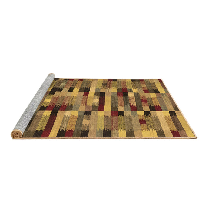 Sideview of Machine Washable Abstract Brown Contemporary Rug, wshcon1220brn