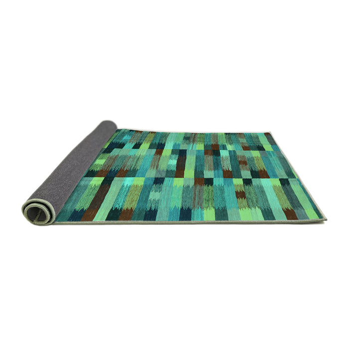 Sideview of Abstract Turquoise Contemporary Rug, con1220turq
