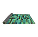 Sideview of Abstract Turquoise Contemporary Rug, con1220turq