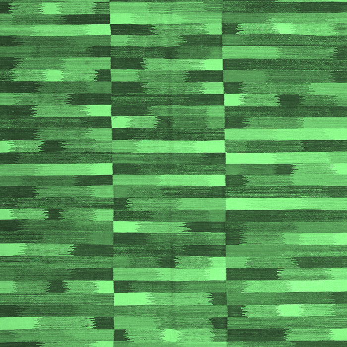 Square Machine Washable Abstract Emerald Green Contemporary Area Rugs, wshcon1221emgrn