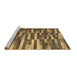 Sideview of Machine Washable Abstract Brown Contemporary Rug, wshcon1221brn