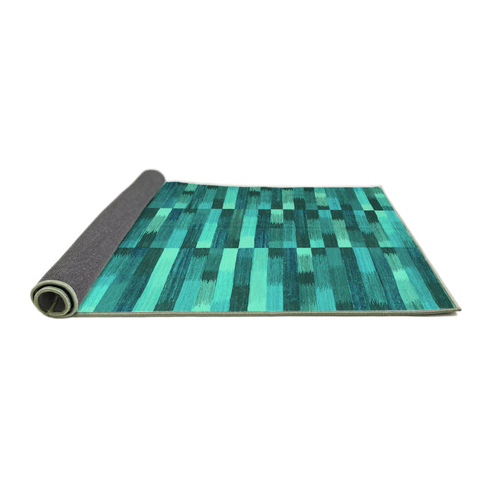 Sideview of Abstract Turquoise Contemporary Rug, con1221turq