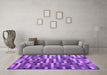 Machine Washable Abstract Purple Contemporary Area Rugs in a Living Room, wshcon1221pur