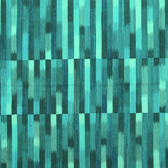 Square Abstract Turquoise Contemporary Rug, con1221turq