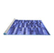 Sideview of Machine Washable Abstract Blue Contemporary Rug, wshcon1221blu