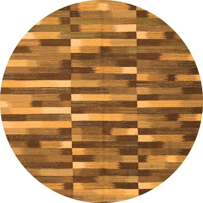 Square Abstract Orange Contemporary Rug, con1221org