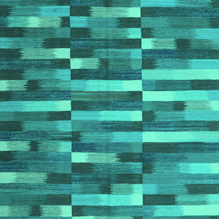 Machine Washable Abstract Turquoise Contemporary Area Rugs, wshcon1221turq
