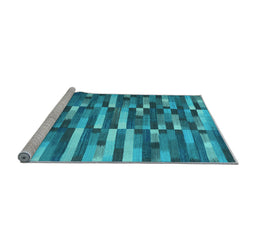 Sideview of Machine Washable Abstract Light Blue Contemporary Rug, wshcon1221lblu