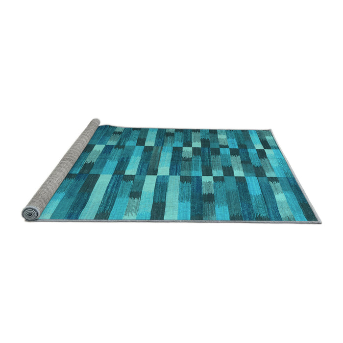 Sideview of Machine Washable Abstract Light Blue Contemporary Rug, wshcon1221lblu