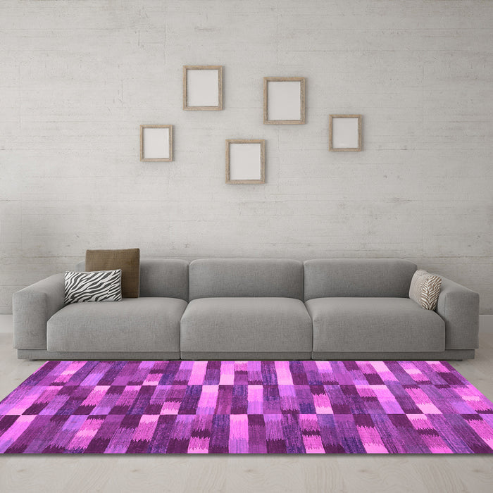 Machine Washable Abstract Pink Contemporary Rug in a Living Room, wshcon1221pnk